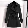 Women's British Style Double-Breasted Knee-Length Trench Coat for Spring & Autumn 2024