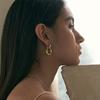 Vintage Metal Irregular Double-Color Stud Earrings For Women Can Be Separated By Wearing Earrings Jewelry Wholesale