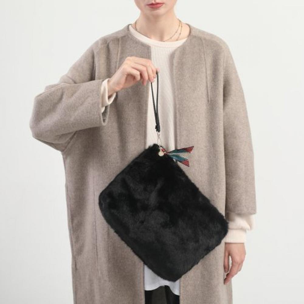 Lara Fur Clutch Black Lala2f162