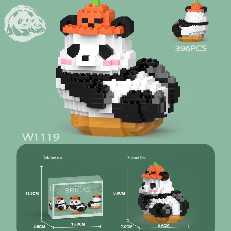 Chinese Panda Building Blocks - Compatible with Lego Bricks, Educational Micro Particle Assembly Toys, Gift Set