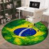 1PC round rug Brazil Artwork Printed Round Area Rug ,Rug For Home Office, Round Chair Rug, Decorative Carpet Fan gifts Christmas gift