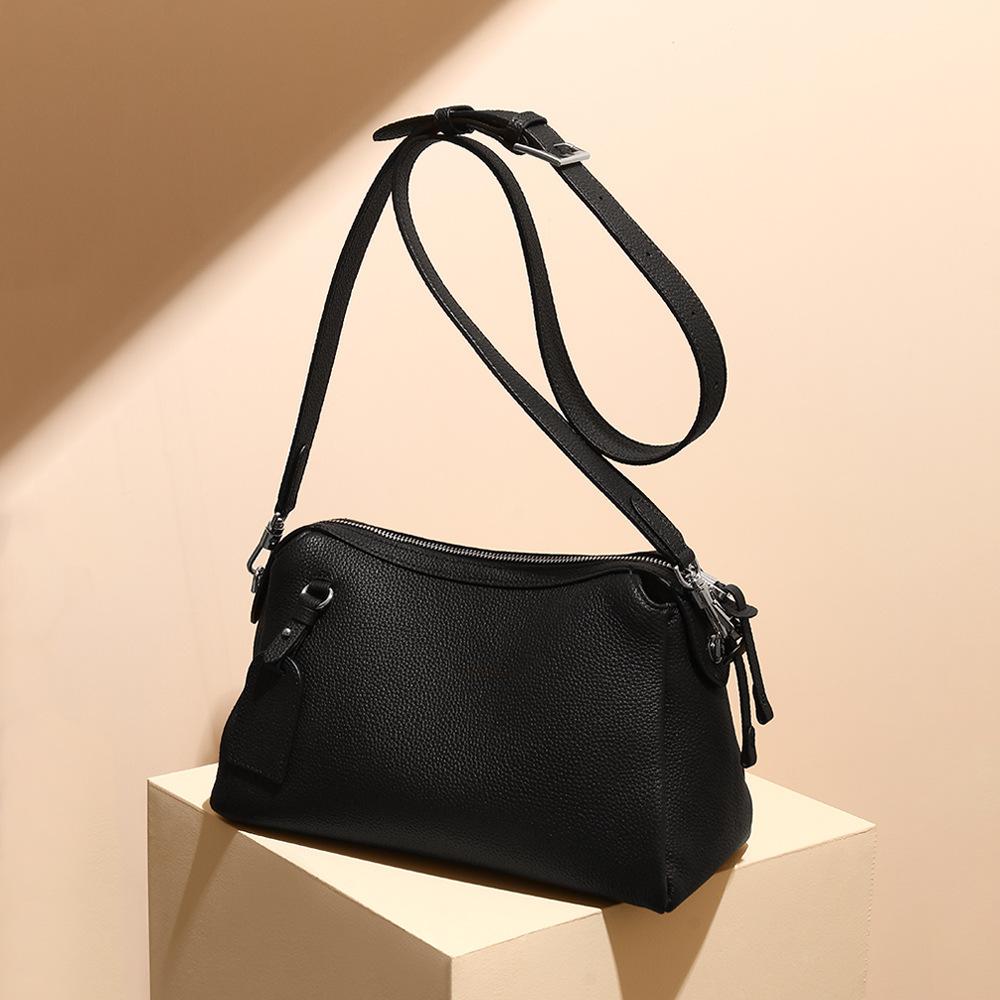 Top-grain Leather Pillow Bag, Simple and Niche Design, Hand-held Shoulder Bag, Large-capacity Genuine Leather Crossbody Bag