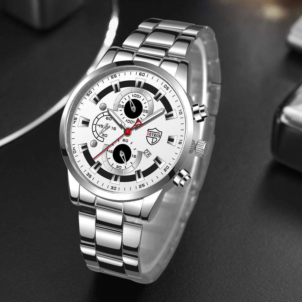 Steel Belt Watch Men'S Personality Trend Luminous Calendar Quartz Watch