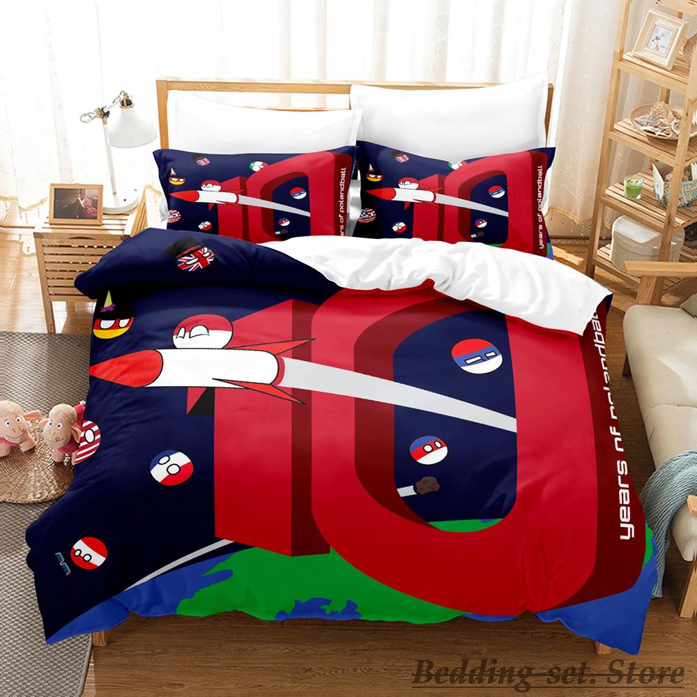 Neues Countryball Polandballs Bettwäsche-Set Einzelbett Twin Full Queen King Size Bettset Aldult Kinderzimmer Bettbezug-Sets Anime