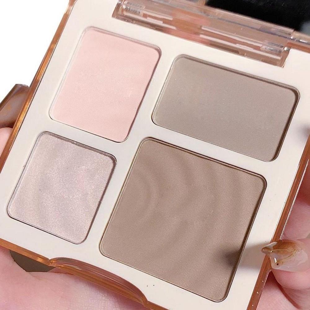 Powder Highlighter Bronzer Palette Contour Shading Contouring Face Matte Cosmetics Facial Makeup 4 Colors