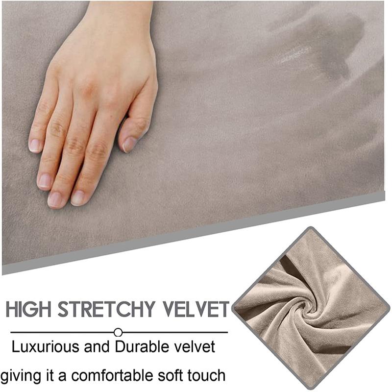Velvet Sofa Seat Covers For Living Room Plush Sofa Cushion Covers Thick Soft Stretch Sofas Couch Slipcover Furniture Protector