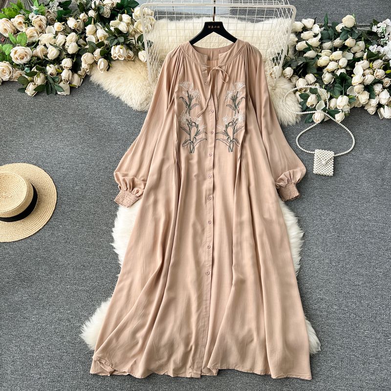 Women's Clothing Chubby Girl Loose Long Ethnic Style Dress