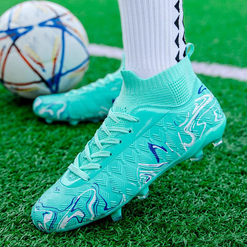 2025 new men's and women's high-top football shoes training broken nails children's students adult long nails competition sports shoes