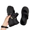 Thick-soled Mary Jane small leather shoes women's new bow retro round head with skirt single shoes