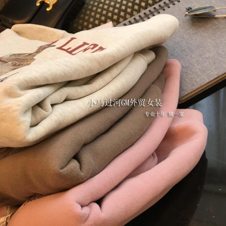 Autumn cartoon rabbit crew neck sweater female cute style simple loose velvet long-sleeved versatile student