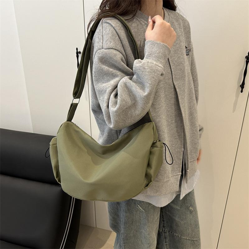Crossbody Bag Female Lazy Style Literary and Artistic Large-capacity Dumpling Bag Student Casual Simple Solid Color Shoulder Bag