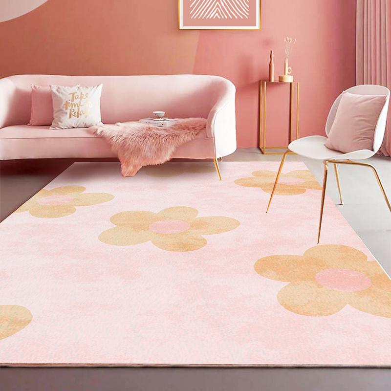 Pink Girl Bedroom Decor Square Carpet Luxury Nordic Carpets for Living Room Large Area Non-slip Cloakroom Rug Washable Floor Mat