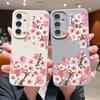 Pink Peach Blossom Case For Samsung Galaxy A17 A56 A16 A36 A26 A55 A54 A15 A34 5G S25 Edge S24 S23 Ultra S24 FE Soft Phone Cover