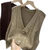 Women's Vest Knitted Vest Women's Outerwear Korean Version Solid Color Sweater Vest for Women