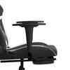 Gaming Chair with Massage & Footrest Black & White Faux Leather