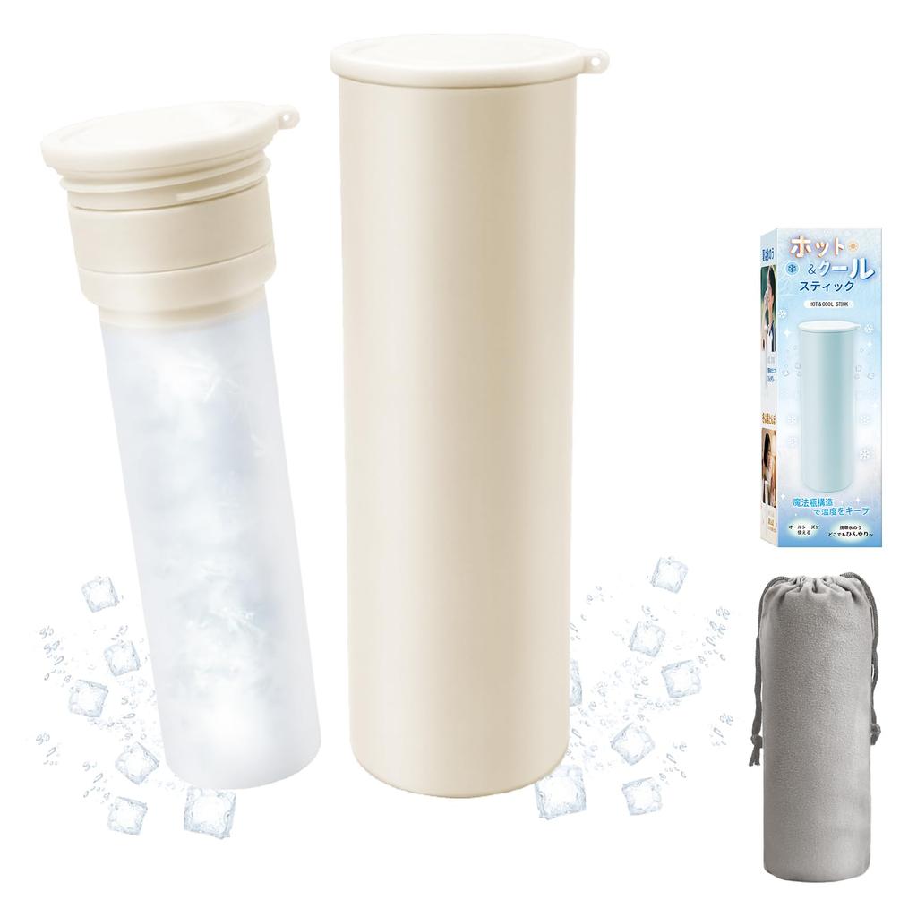 Bærbar ispakke på pinne - 2 farger blå/elfenben