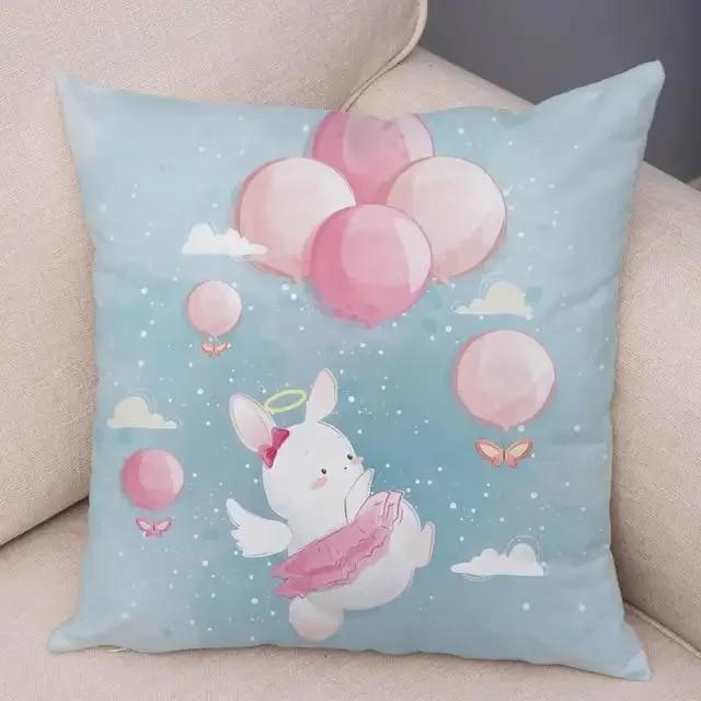 Cute Cartoon Giraffe Fox Reindeer Pillow Cover Nordic Children's Room Decoration Sofa Home Animal Cushion
