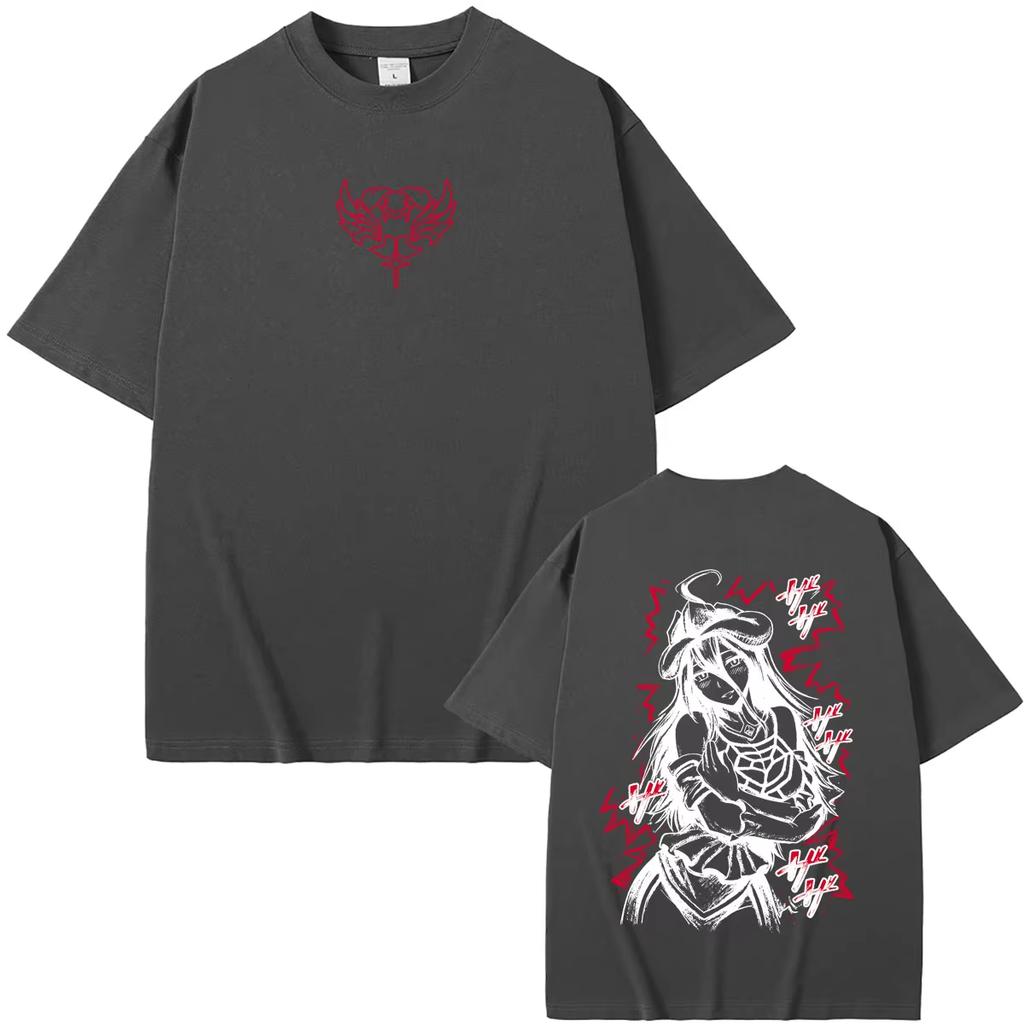 Anime Overlord Albedo Graphic Print Unisex Summer Casual Loose‑Fit Crew‑Neck Short‑Sleeve T‑Shirt Men's Fashion Vintage Comic Streetwear T‑Shirt
