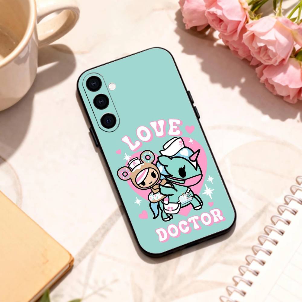 Lovely J-Japan T-Tokidokis phone Case For Samsung Galaxy A73,A72,A71,A70,A53,A52,A51,Others Soft Black Shell