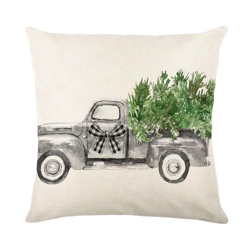 New Christmas Pillow Printed Simple Holiday Pillow Cover Home Sofa Pillow Pillowcase Cushion Wholesale