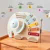 Baby Wooden Instruments Toys Educational Toys Children'S Musical Toys Elephant Xylophone Newborn Birthday Gifts Music Table Toys