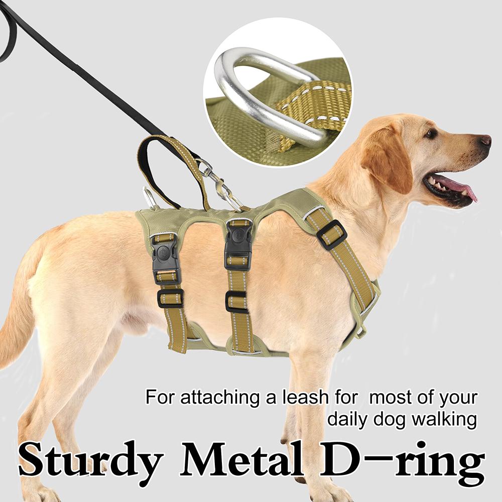 Waterproof Nylon Dog Harness Escape Proof Dog Harnesses Reflective Pet Vest With Handle Durable Adjustable for Medium Large Dogs