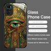 Retro Devil Eye Mysterious Totem Tempered Glass Phone Case for Motorola Moto G85 G84 G75 Edge 50 Fusion 40 Neo 30 Pro Hard Cover