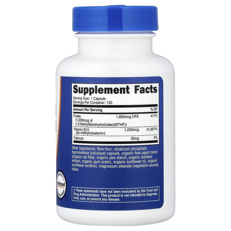 Methylated Vitamin B12 + Folate, 120 Capsules
