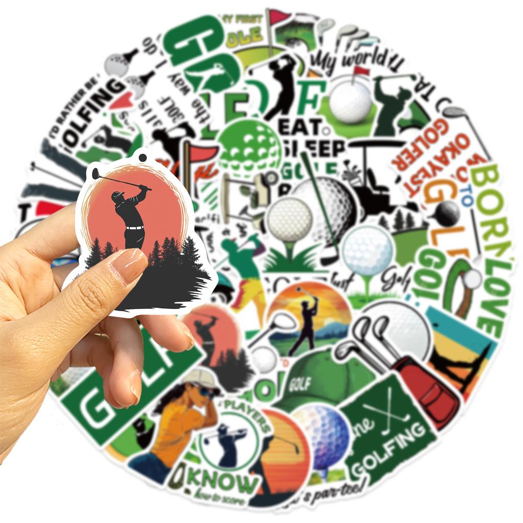 50 Cartoon Golf Doodle Stickers Decorative Guitar Notebook Suitcase DIY Waterproof