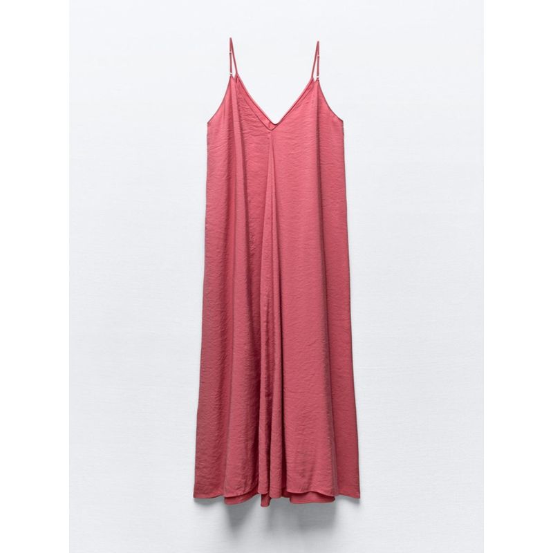 Za2024 Summer New Product Women's Clothes Sexy V-neck Strap Loose Vertical Midi Skirt Dress 3545796 626