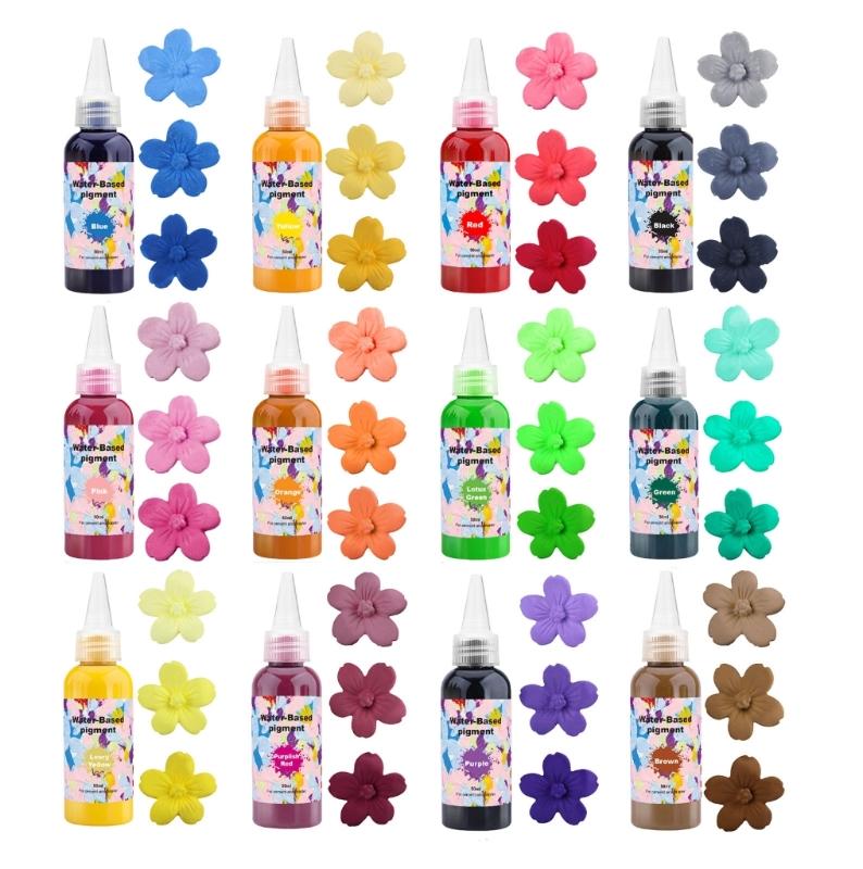 Pigmento Luminescente Per Progetti Artistici in Calcestruzzo di Gesso Con Contagocce di Precisione e Colorante Colorante a Base d'Acqua da 50ml