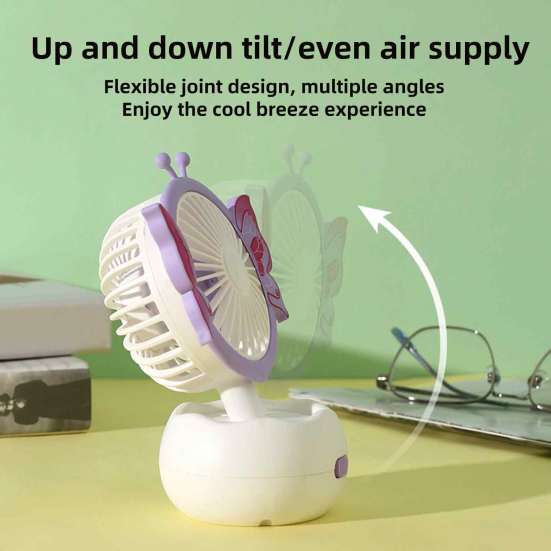 Ventilatore Mini Portatile con Motore Potente Flusso d'Aria Forte Basso Rumore Portatile USB Ricaricabile Silenzioso da Tavolo Ventilatore di Raffreddamento