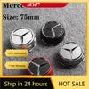 C200 E200 For Mercedes Benz 4pcs 75mm Black Red Raised Car Styling Wheel Center Cap For Mercedes Benz AMG A0004000900