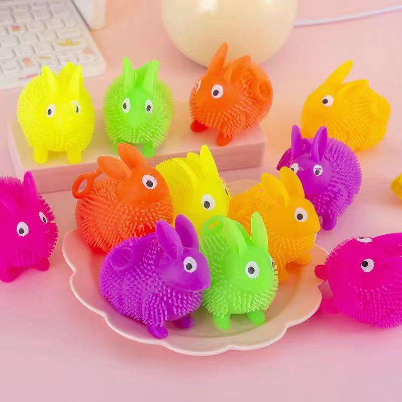 Colorful Luminous Bunny Elastic Ball Toy - Popular Children's Supply Simulation