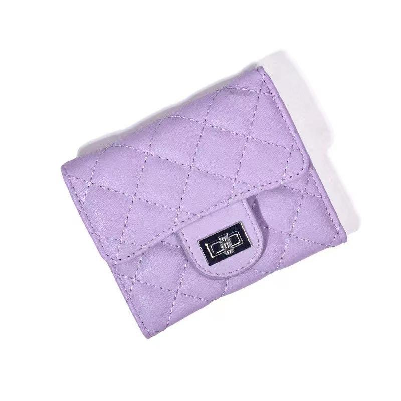 New women's wallet rhombus simple girls multi-card anti-degaussing student change bag