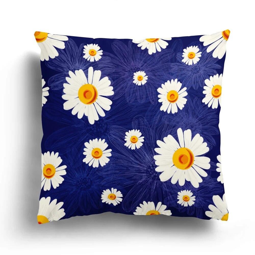 Fashion Pillowcase Cushion Cover Home Decoration Sofa Small Fresh Flower Chrysanthemum