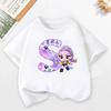 KPop Demon Hunters Child Short Sleeve T-shirt Cartoon Rumi Mira Zoey A-Z Print Cotton Tops Kawaii Summer Casual Tees Kids Gifts