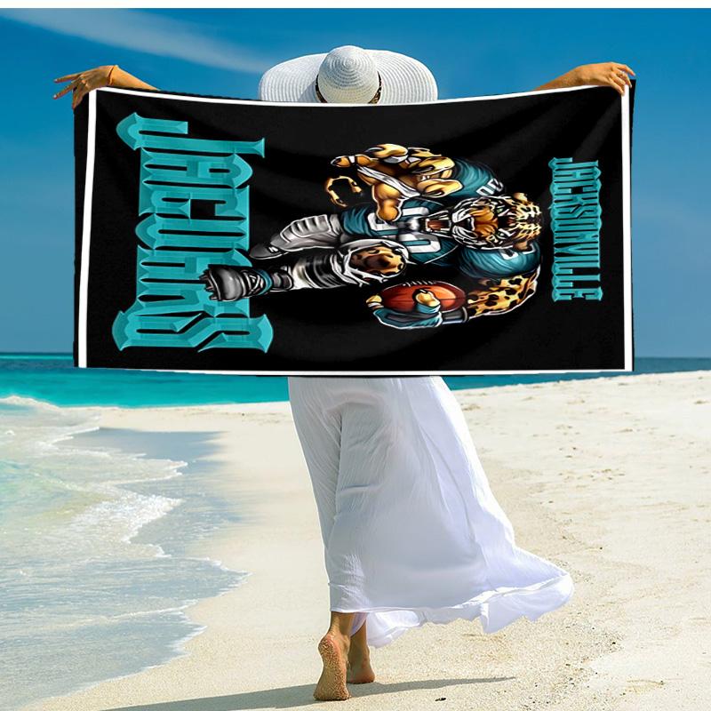Proof Beach Towel with Jacksonville Jaguars Logo Pattern - Soft,absorbent,quick-drying,machine Washable - Perfect for Swimming,camping,bathing