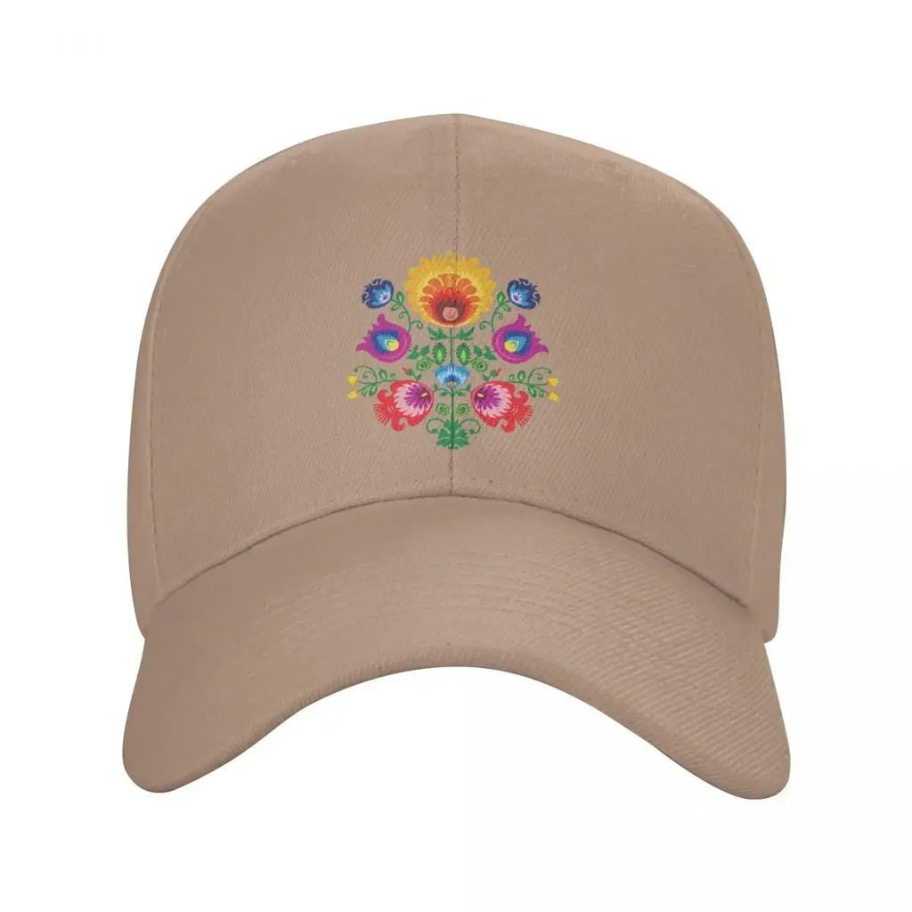 Cool Poland Folk Floral Baseball Cap Unisex Women Custom Adjustable Adult Polish Floral Art Dad Hat Outdoor Snapback Caps