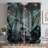 Genshin Impact Window Curtain for Room 2 Panel Home Interior Curtains Halloween Decoration Tulle for Bedroom Shades Partition