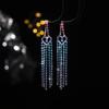 Eksplozywne luksusowe błyszczące kolczyki z długimi frędzlami z cyrkonii