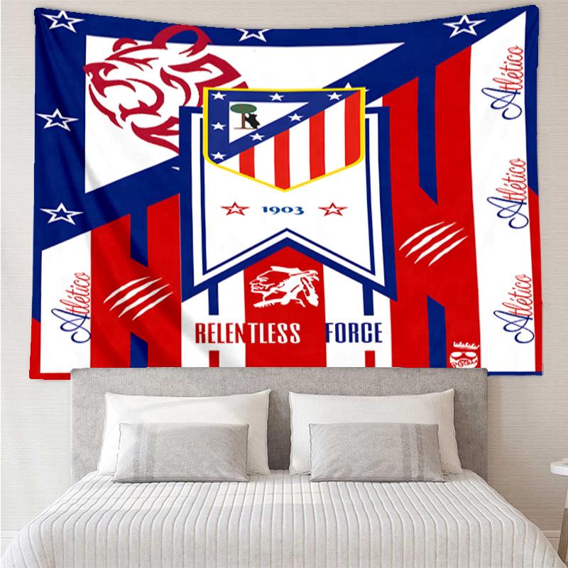 1PC Atletico Ma-drid Crest Printed Tapestry Room Decoration Wall Hanging for Living Room Bedroom, dormitory, Birthday and Christmas gifts