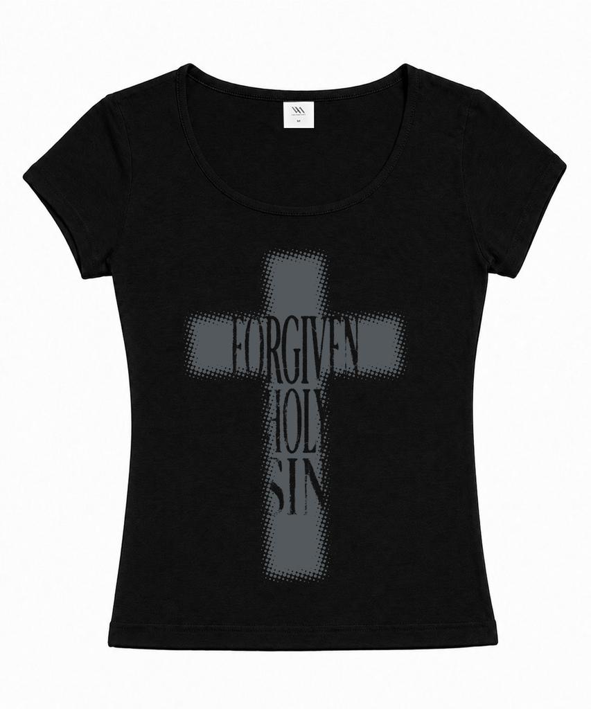 VENHIT Holy Sin U-Neck Slim Fit Short Sleeve T-Shirt