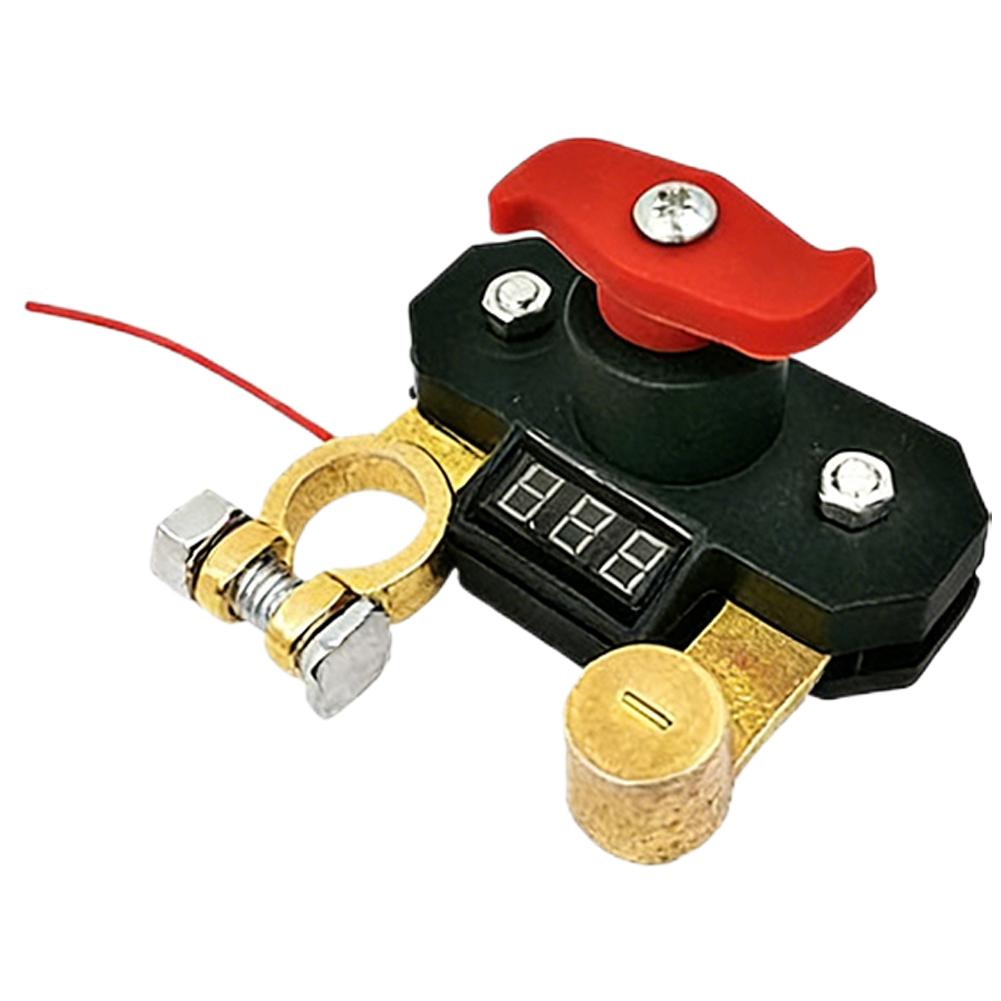 12V-24V Car Battery Disconnect Switch With Digital Voltmeter Bidirectional Joint Can Rotate Power Disconnect Switch