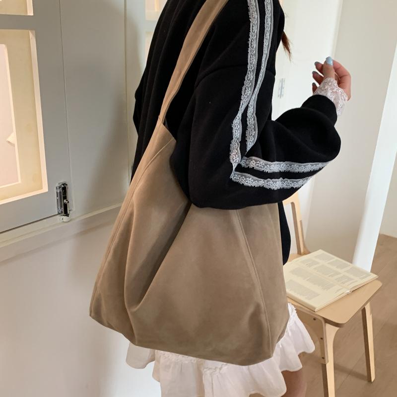 2025 summer fashion new retro lazy wind tote bag casual simple shoulder bag women's bag Korean version large capacity
