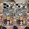 Phone Case: 2D Flat, Fits iPhone 18 17 16 15 14 13 Pro, Transparent Corners Protection, White Cat Group, Christmas and Halloween Gift
