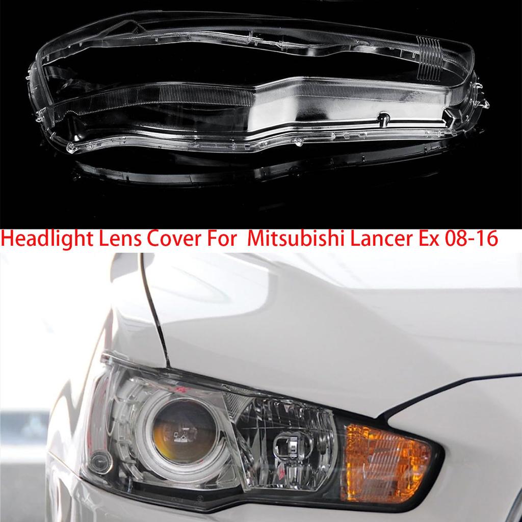1Pair Front Headlamp Lens Cover For Mitsubishi Lancer Ex 2008-2016 Clear Car Headlight Shell  Transparent Lampshade