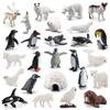 26Pcs 3D Polar Animal Figurines Mini Arctic Animals Dolphin Seal Toys Model Set Home Decor Arctic Bear For Children Gifts