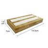 Velvet Square Ring Tray With Bamboo Wood Base 2 Slots Ring And Accessory Display Stand Earrings Jewelry Storage Rack 14.5*7CM