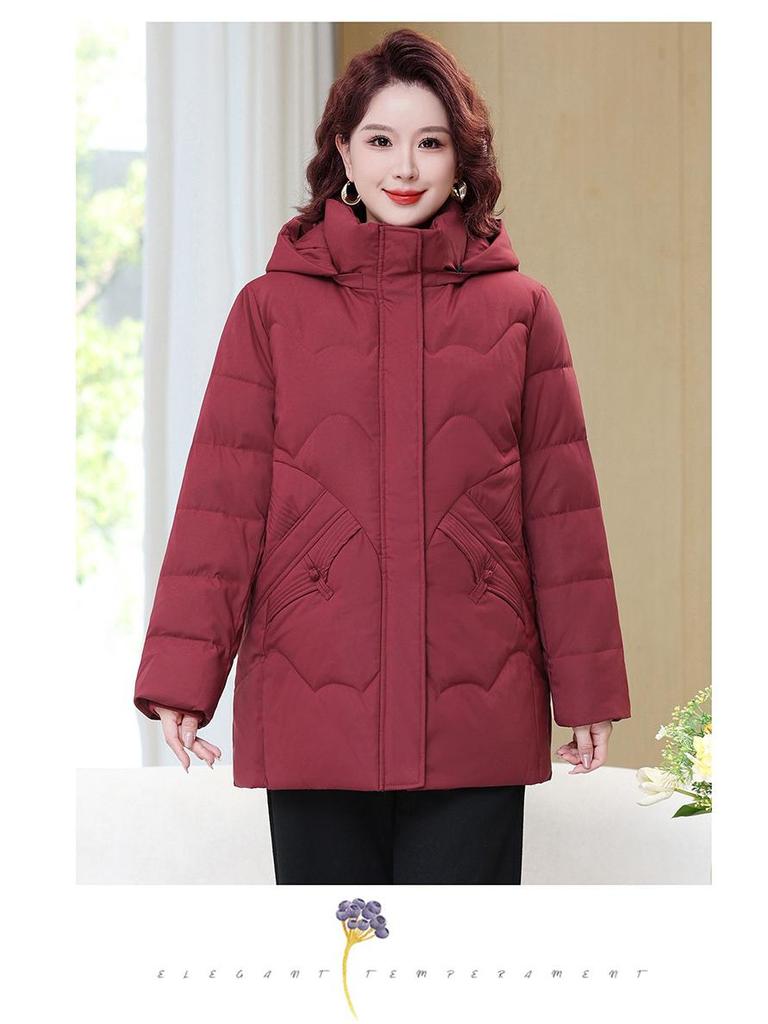 Plus Size Winter Cotton Jacket - Loose, Warm Outerwear for Middle-aged and Elderly Moms